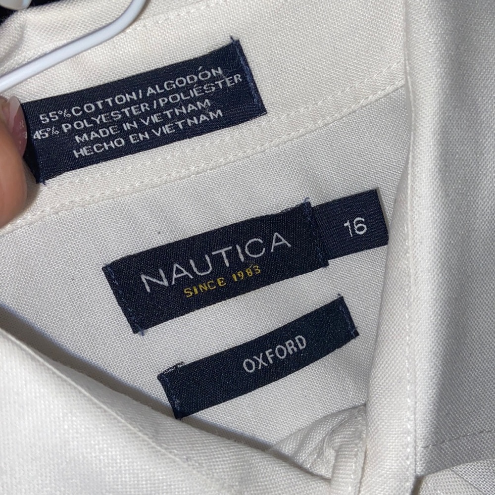 Long sleeve white Nautica dress shirt